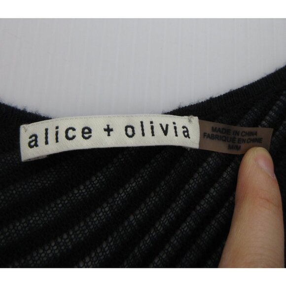 Alice Olivia Dress Medium Cashmere Blend Minimalist Asymmetrical Hem - Picture 8 of 10
